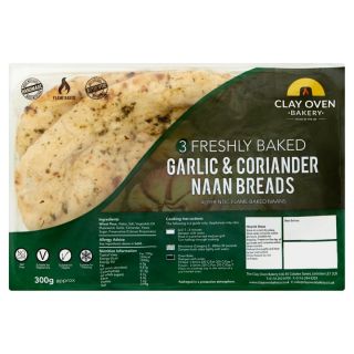 Clay Oven Garlic & Coriander Naan (3pk)