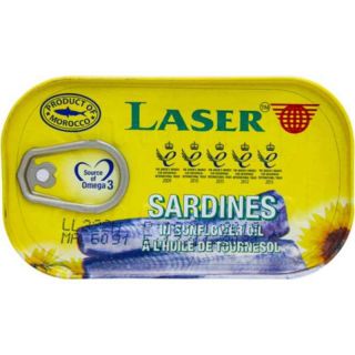 Laser Sardines in Sunflower Oil 125g