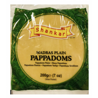 Shankar Madras Plain Pappadoms 200g